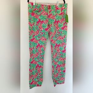 NEW Lilly Pulitzer Worth Straight Jean Spike The Punch orchid Pink Pineapple 10